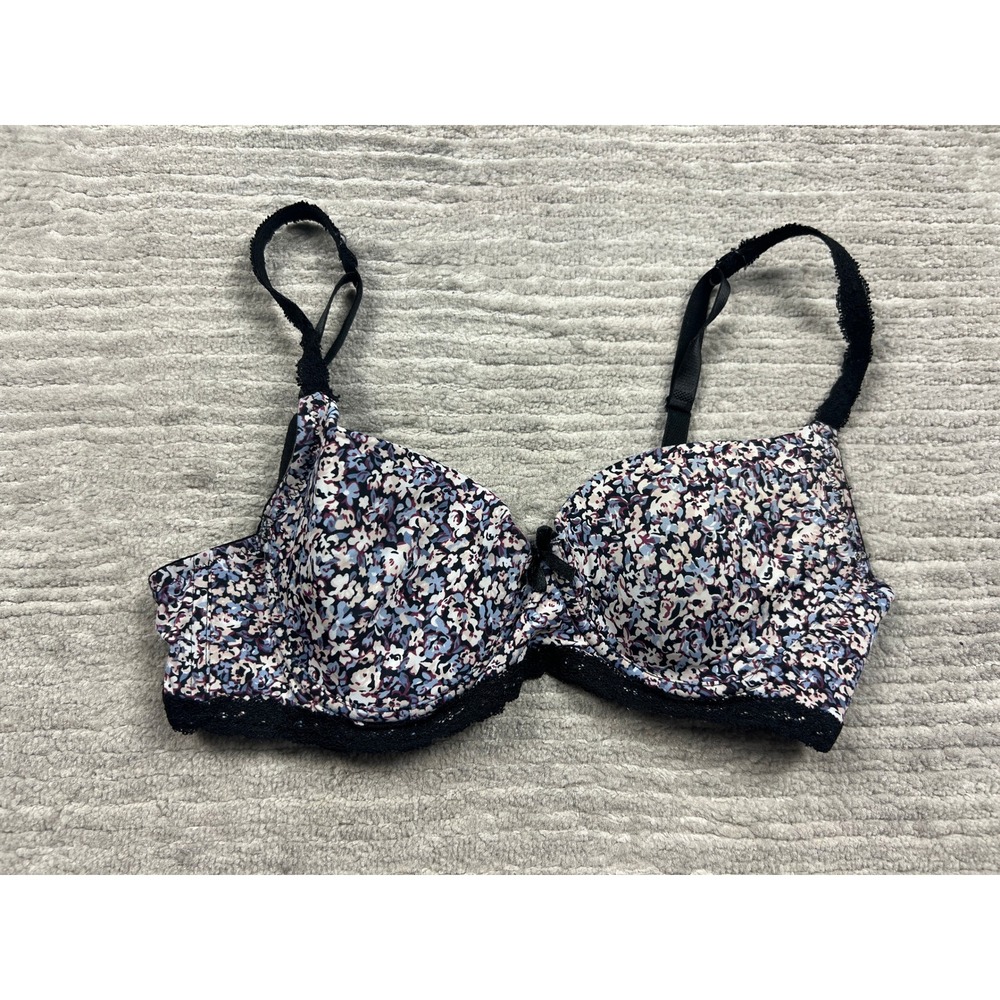 Laura Ashley Bra Womens 34B Multicolor Floral Underwire Lace Trim 4566-89